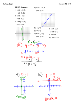 5.7.notebook January 10, 2017 55 HW Answers 1) xint: (10,0) yint