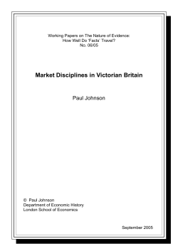 Market Disciplines in Victorian Britain