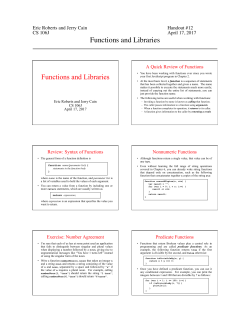 Functions and Libraries