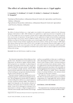 The effect of calcium foliar fertilizers on cv. Ligol apples