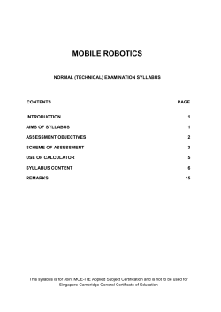 A101 Mobile Robotics (2018)