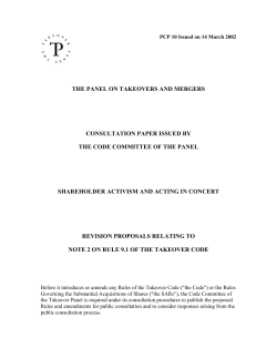 PCP10 - The Takeover Panel