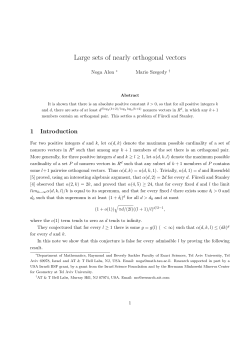 Large sets of nearly orthogonal vectors