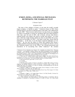 enron, doma, and spousal privileges: rethinking the marriage plot