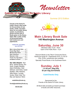 Newsletter - Friends of the Santa Fe Public Library
