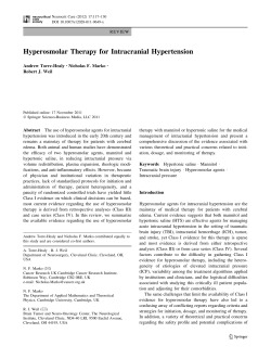 Hyperosmolar Therapy for Intracranial Hypertension