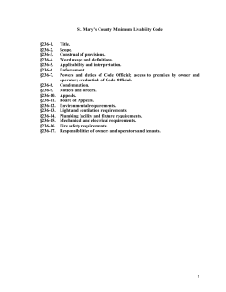 Minimum Livability Code - St. Mary`s County Government