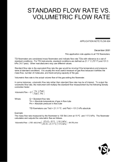 Standard Flow Rate vs. Volumetric Flow Rate Application Note