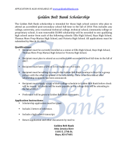 Golden Belt Bank Scholarship