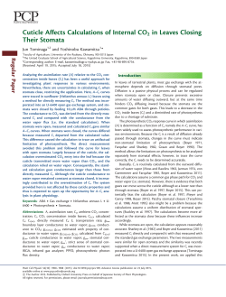 Cuticle Affects Calculations of Internal CO2 in Leaves Closing Their