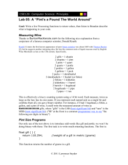 Lab 05: A &ldquo;Pint`s a Pound The World Around&rdquo;