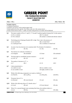 For Chemistry - Career Point Kota