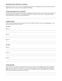 ARGUMENT ESSAY TEMPLATE - Granite School District