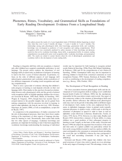 Phonemes, Rimes, Vocabulary, and Grammatical Skills as