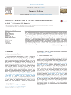 Hemispheric lateralization of semantic feature