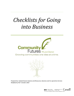 Checklists for Going into Business