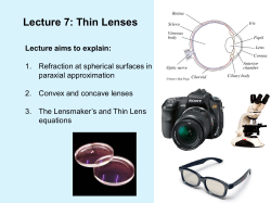 Lecture 7: Thin Lenses