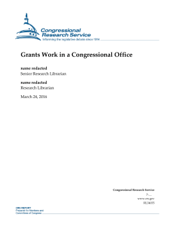 Grants Work in a Congressional Office