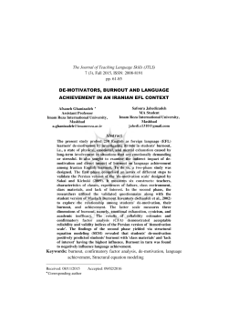 DE-MOTIVATORS, BURNOUT AND LANGUAGE ACHIEVEMENT IN