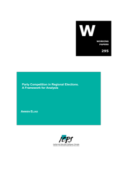 Party Competition in Regional Elections. A Framework for Analysis