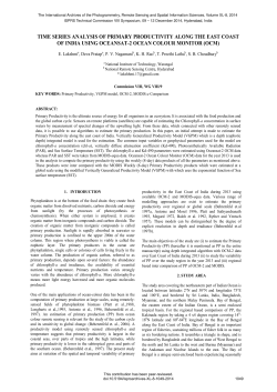 TIME SERIES ANALYSIS OF PRIMARY PRODUCTIVITY ALONG