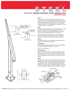20` to 35` square straight steel hinged pole anchor base