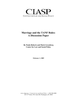 Marriage and the TANF Rules: A Discussion Paper