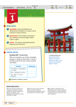 Chapter 8 Lesson 1-Land of the Rising Sun Pages 250-254