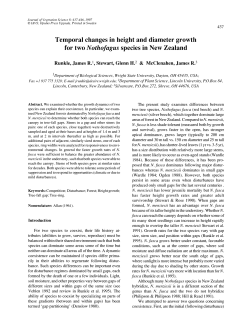 Temporal changes in height and diameter growth for two