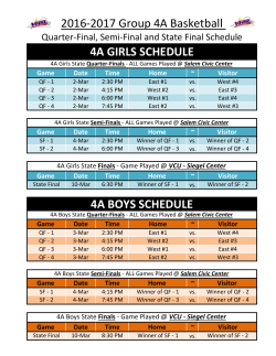 4A BOYS SCHEDULE 2016-2017 Group 4A Basketball 4A GIRLS