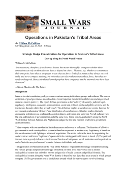 Operations in Pakistan`s Tribal Areas