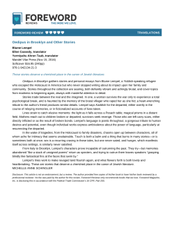 Review of Oedipus in Brooklyn and Other Stories