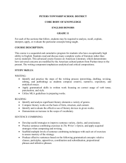 PETERS TOWNSHIP SCHOOL DISTRICT CORE BODY OF