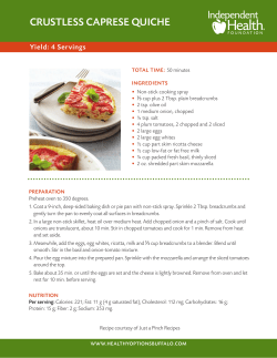 Crustless Caprese Quiche - Healthy Options Buffalo