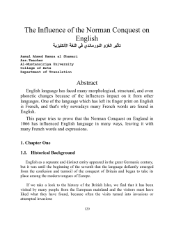 The Influence of the Norman Conquest on English