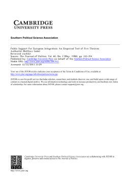 Public Support for European Integration: An Empirical Test