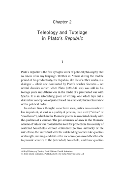 Teleology and Tutelage in Plato`s Republic