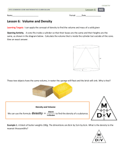 Lesson 6: Volume and Density