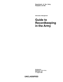 PAM 25-403. Guide to Recordkeeping in the Army