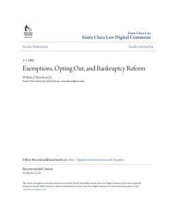 Exemptions, Opting Out, and Bankruptcy Reform