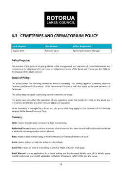 4.3 cemeteries and crematorium policy