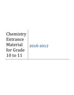 Chemistry Entrance Material for Grade 10 to 11