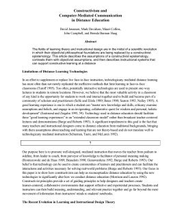 Constructivism and Computer-Mediated Communication in Distance
