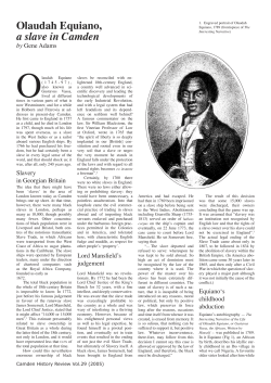 Olaudah Equiano, a slave in Camden