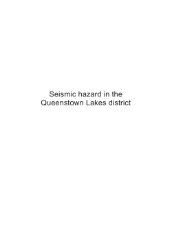 Seismic hazard in the Queenstown Lakes district