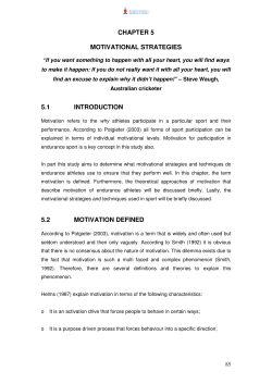 chapter 5 motivational strategies 5.1 introduction 5.2 motivation