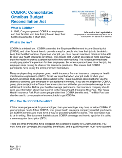 COBRA - Texas Law Help