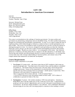 GOV 150 Introduction to American Government