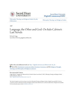 Language, the Other and God: On Italo Calvino`s Last Novels