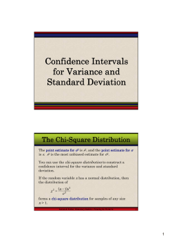 Confidence Intervals for Variance and Standard Deviation